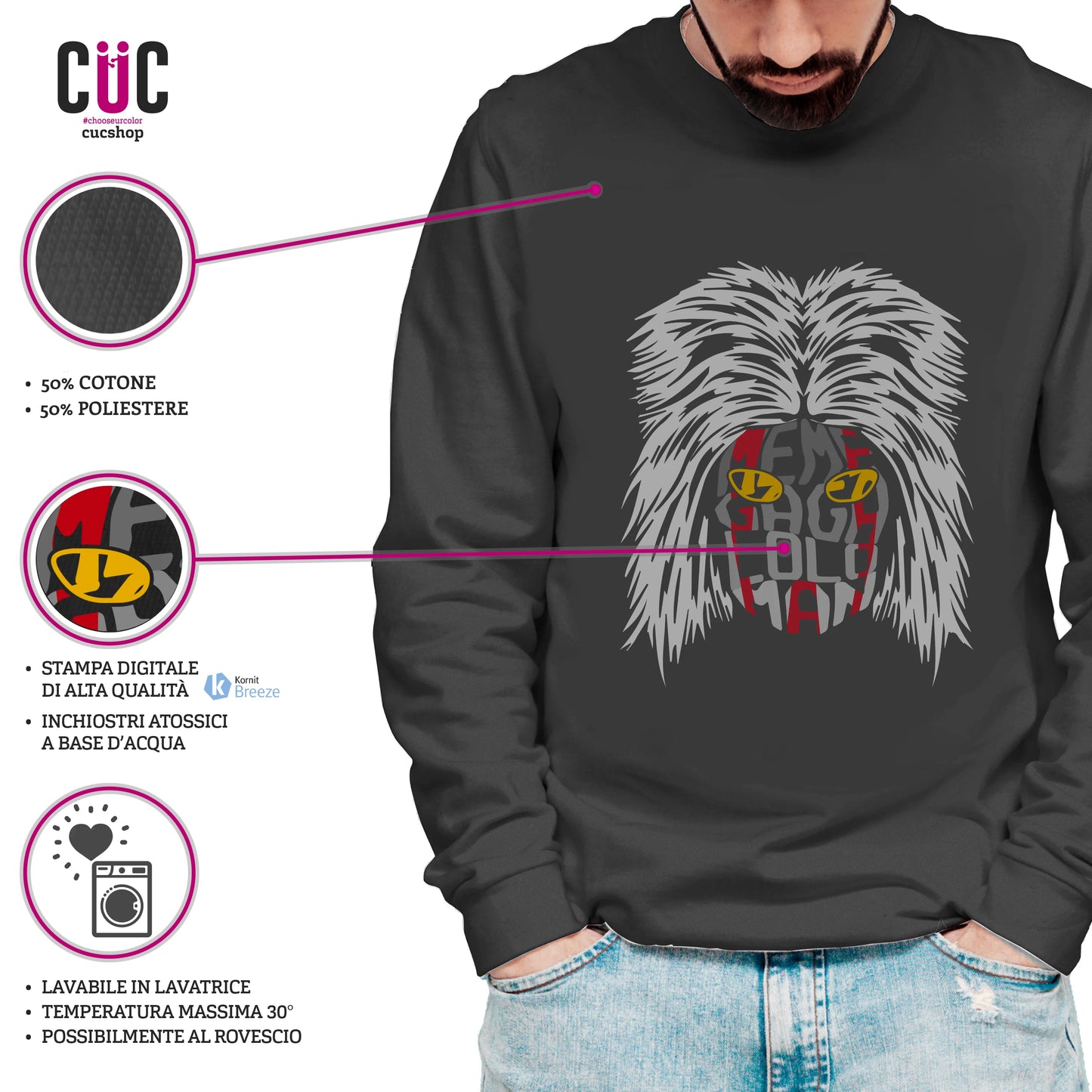 CUC GIROCOLLO MEGALOMAN SIGLA - Unisex - Anni 80 - #chooseurcolor
