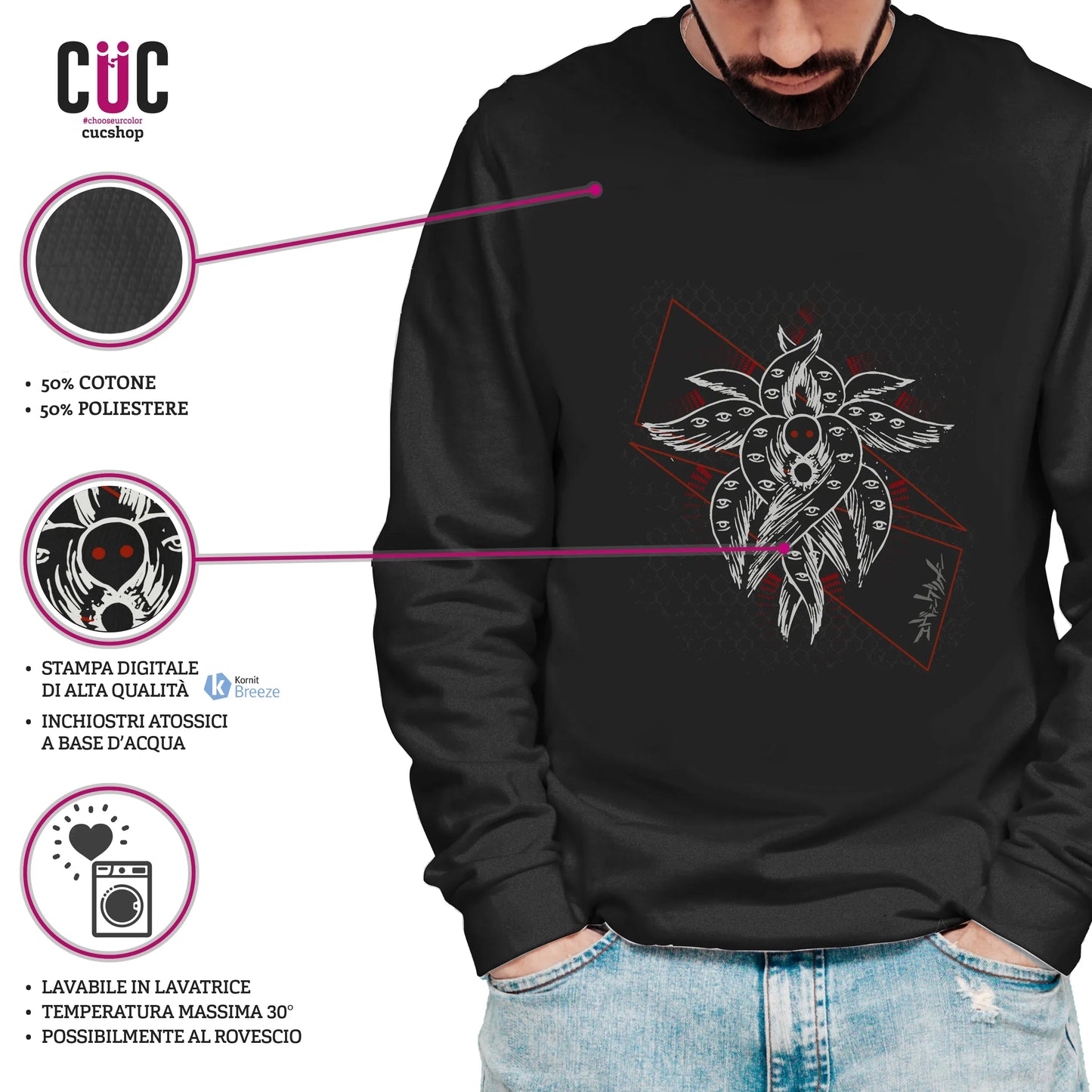 CUC GIROCOLLO EVA SHITO SYMBOL - Unisex - ANIME MANGA - NEON GEN - #chooseurcolor