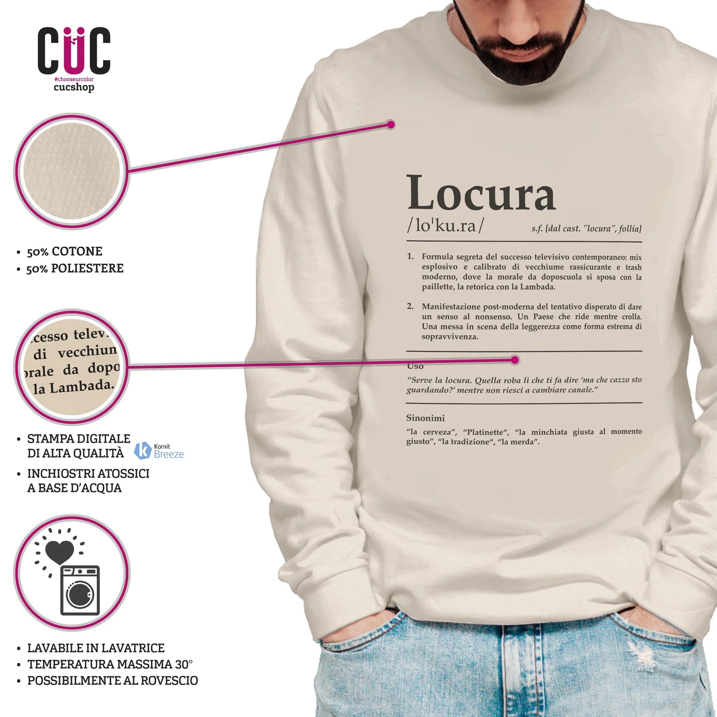 CUC GIROCOLLO LOCURA Definizione - Unisex - SERIE TV Divertente - #chooseurcolor