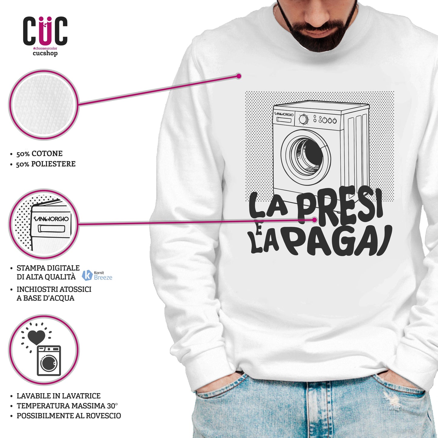 CUC GIROCOLLO La Lavatrice - Unisex - PERSONAGGI FAMOSI- scherzo telefonico - Mario Magnotta - #chooseurcolor
