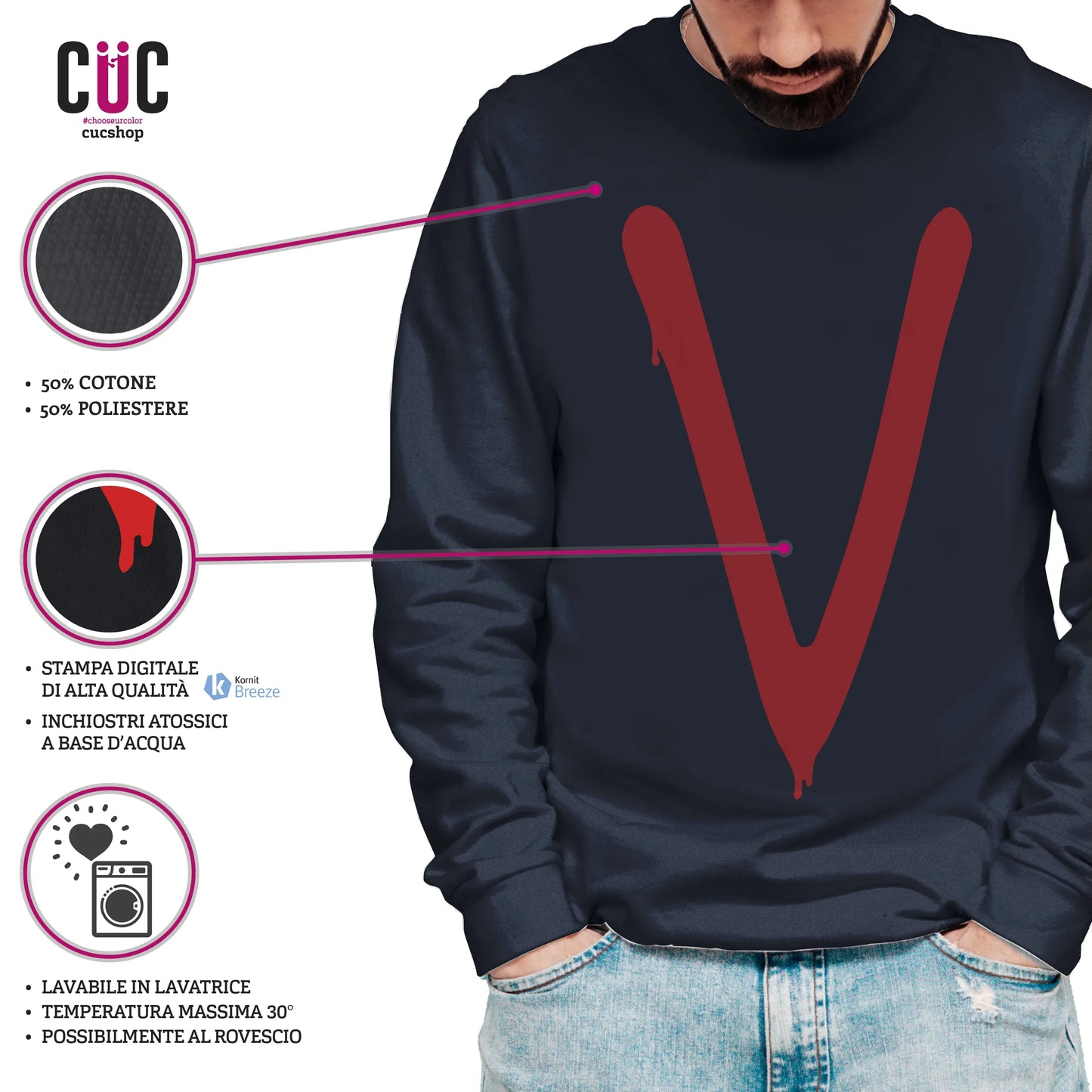 CUC GIROCOLLO V - Visitors 1984 - Unisex - SERIE TV - Cult - #chooseurcolor