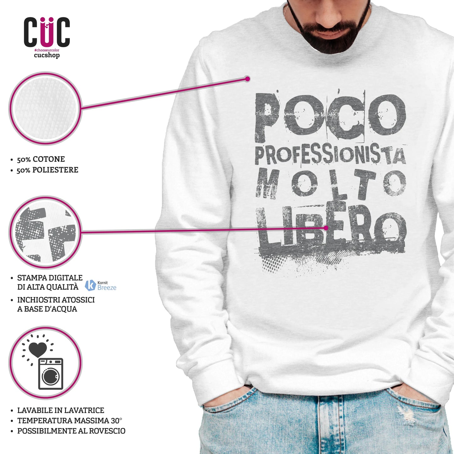 CUC GIROCOLLO Poco professionista molto libero - Unisex - PERSONAGGI FAMOSI Meme - #chooseurcolor