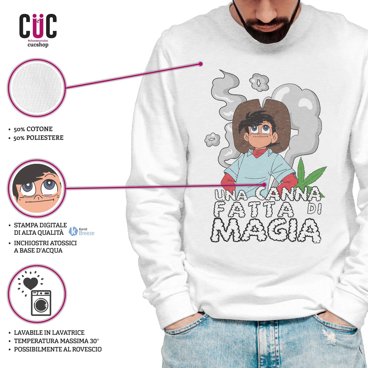 CUC GIROCOLLO Una canna fatta di magia - Unisex - ANIME MANGA - Divertente - #chooseurcolor