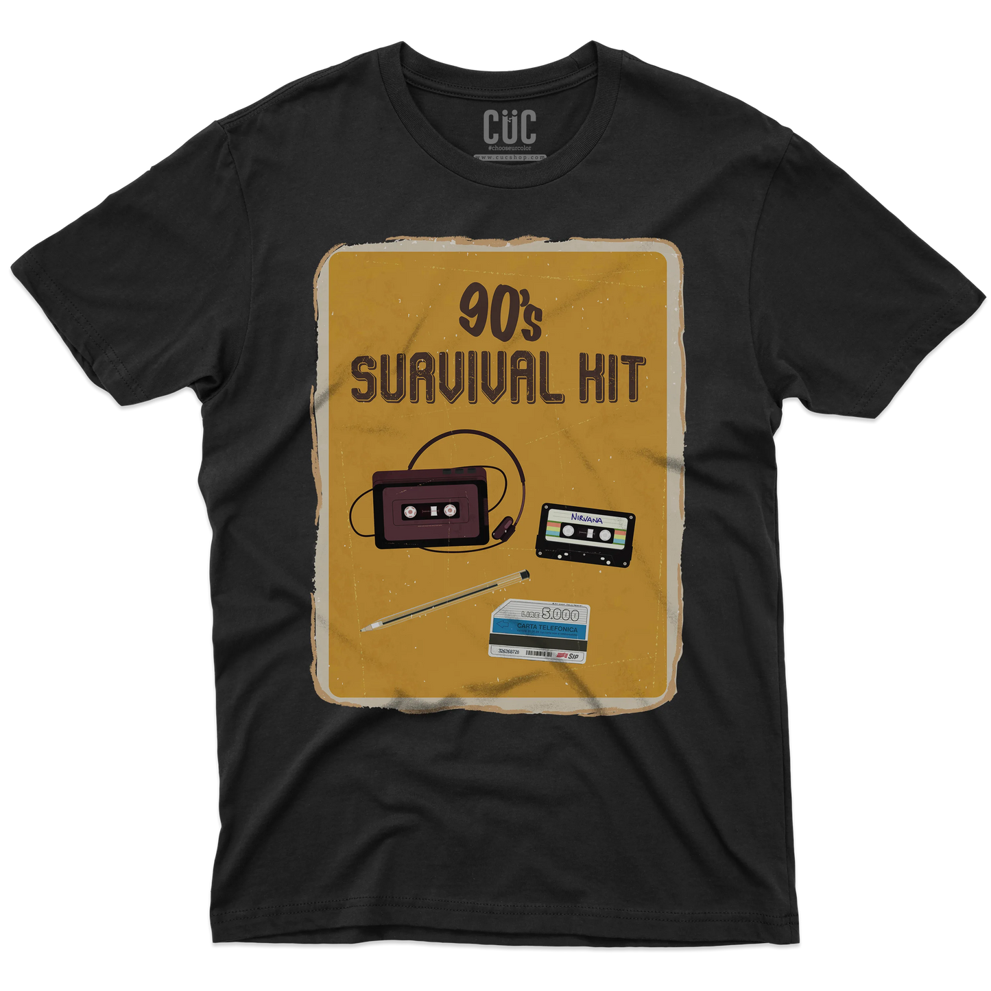 CUC T-SHIRT 90s SURVIVAL KIT - Retro - Vintage - Anni 90 - #chooseurcolor