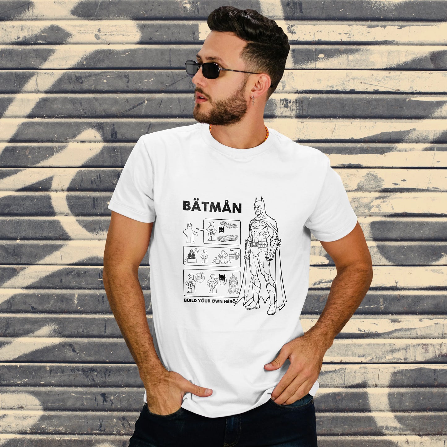CUC T-SHIRT BATMAN BUILD YOUR HERO - FILM - Cult - Divertente - #chooseurcolor