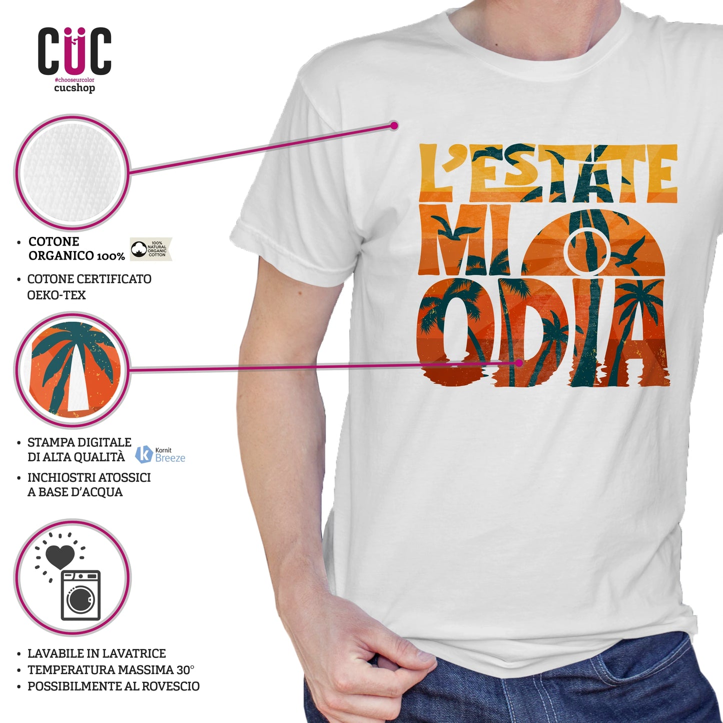 CUC T-SHIRT L’estate mi odia - divertente - #chooseurcolor