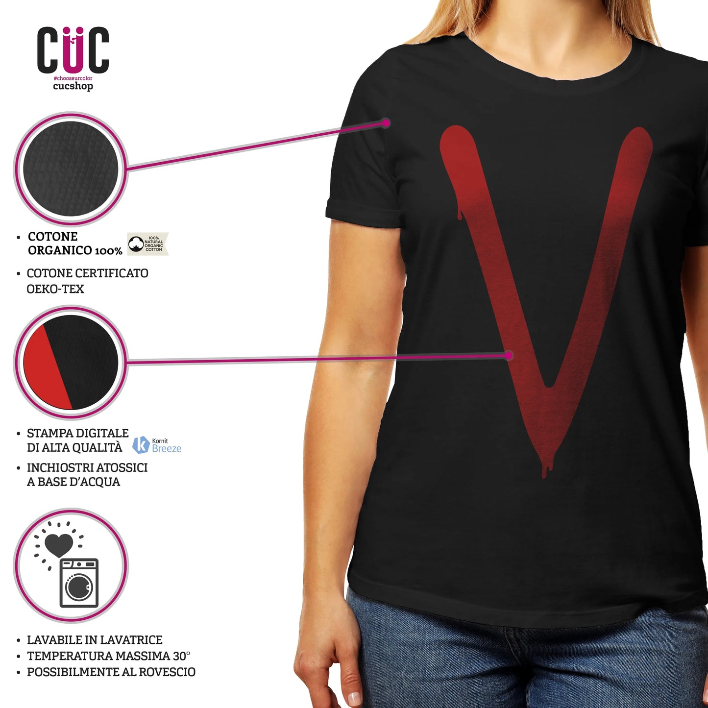 CUC T-SHIRT V - Visitors 1984 - SERIE TV - Cult - #chooseurcolor