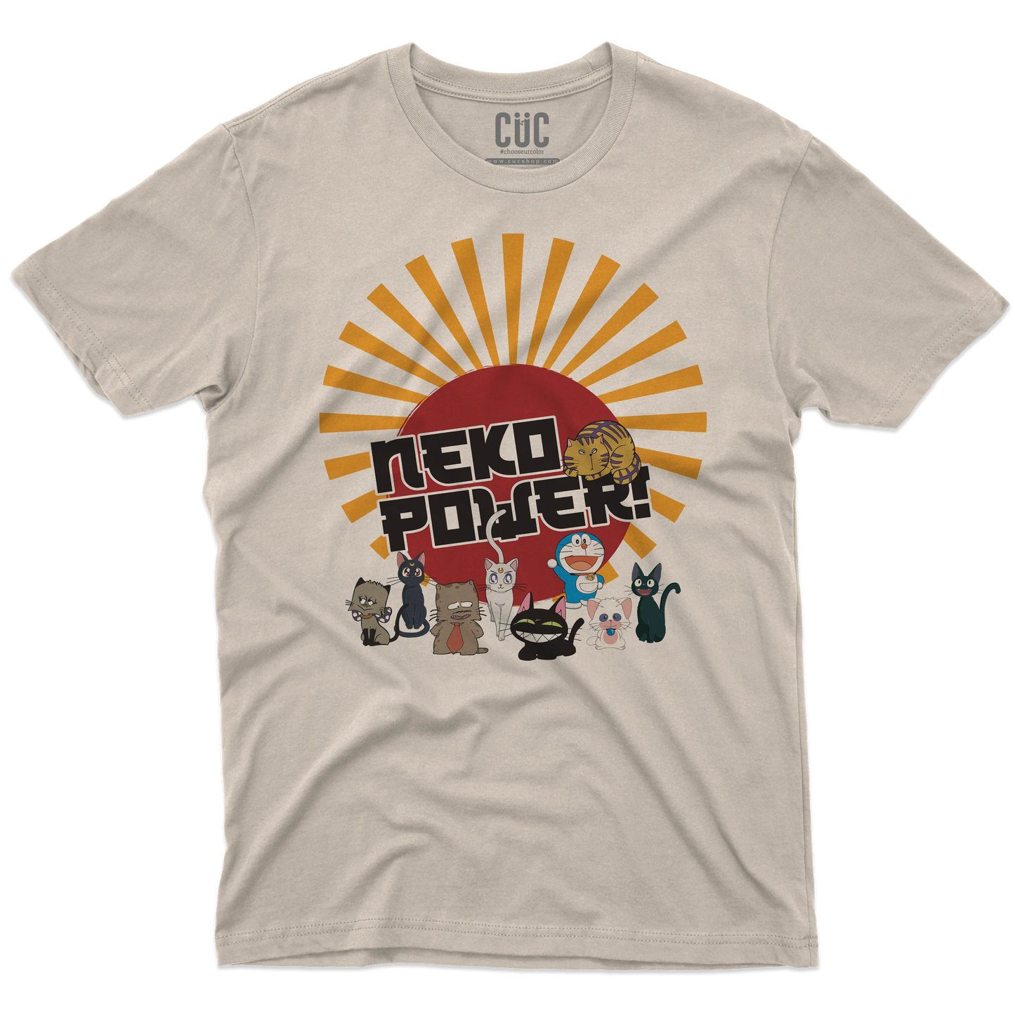 CUC T-SHIRT Neko Power - ANIME MANGA - Gatti Cartoni - #chooseurcolor