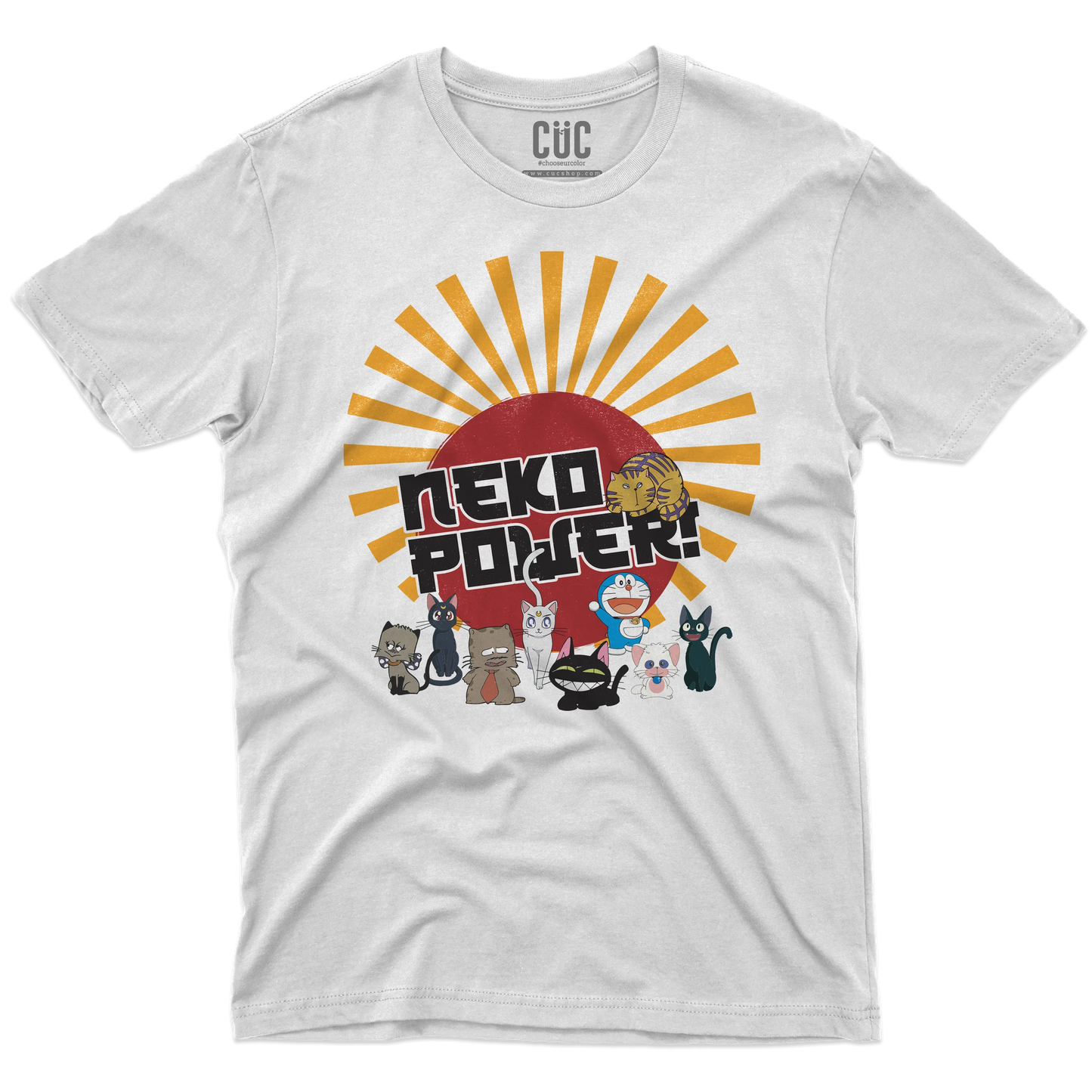 CUC T-SHIRT Neko Power - ANIME MANGA - Gatti Cartoni - #chooseurcolor
