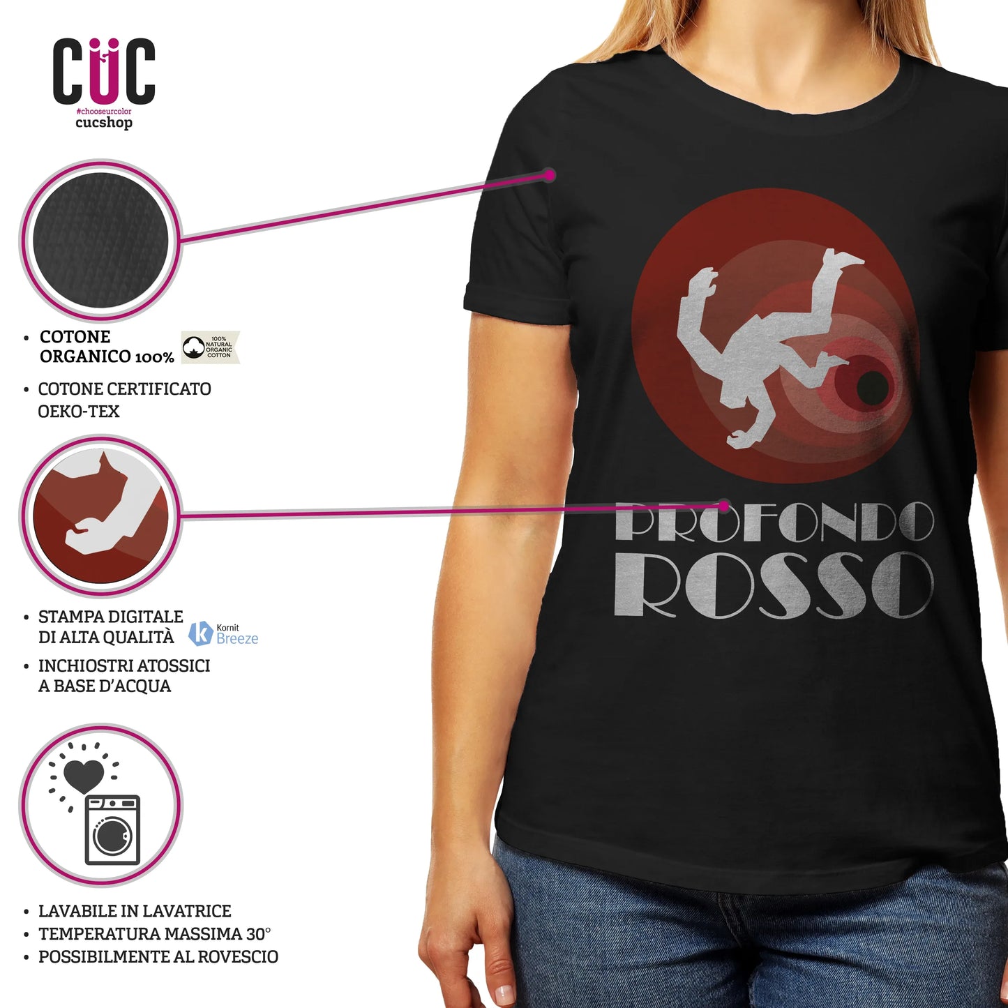 CUC T-SHIRT Profondo Rosso - FILM - Cult - Cinema Italiano - #chooseurcolor