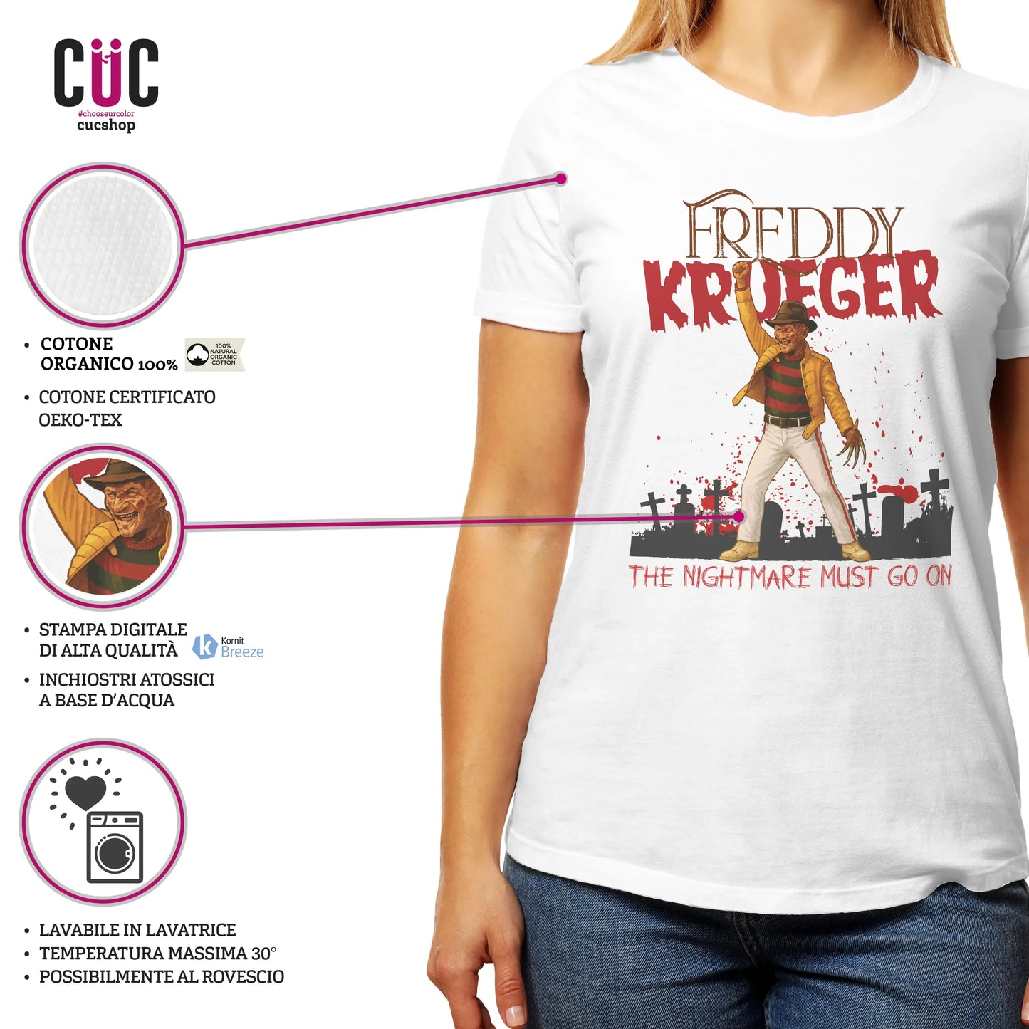 CUC T-SHIRT Freddy Krueger Mercury - FILM MUSICA - QUEEN - #chooseurcolor