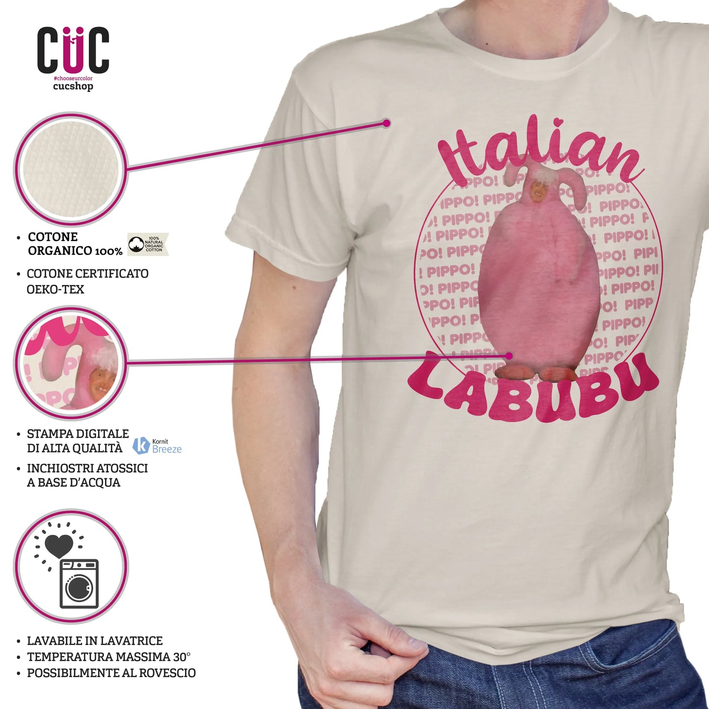 CUC T-SHIRT Italian Labubu - PERSONAGGI FAMOSI - Tenerone - #chooseurcolor