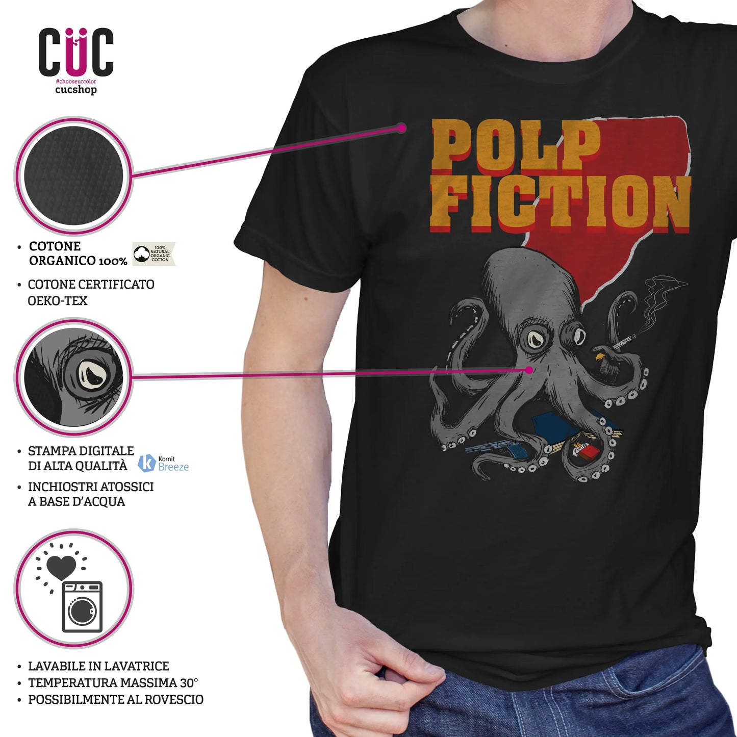 CUC T-SHIRT Polp Fiction - FILM - Cult - Divertente - Tarantino - #chooseurcolor