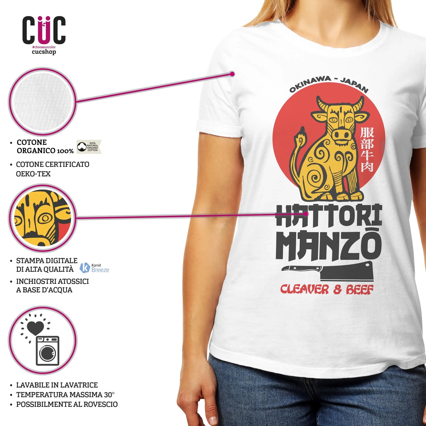 CUC T-SHIRT HATTORI MANZO - FILM - Divertente - Kill Bill Parodia - #chooseurcolor