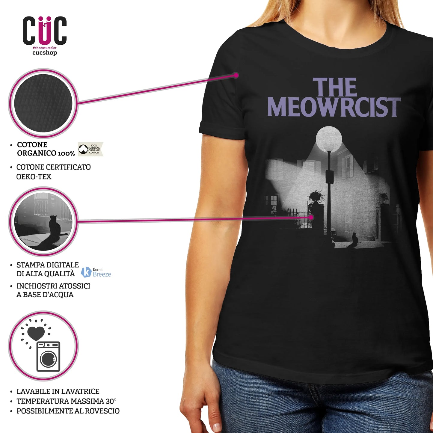 CUC T-SHIRT THE MEOWRCIST - FILM - Halloween - Divertente - Gatti - #chooseurcolor