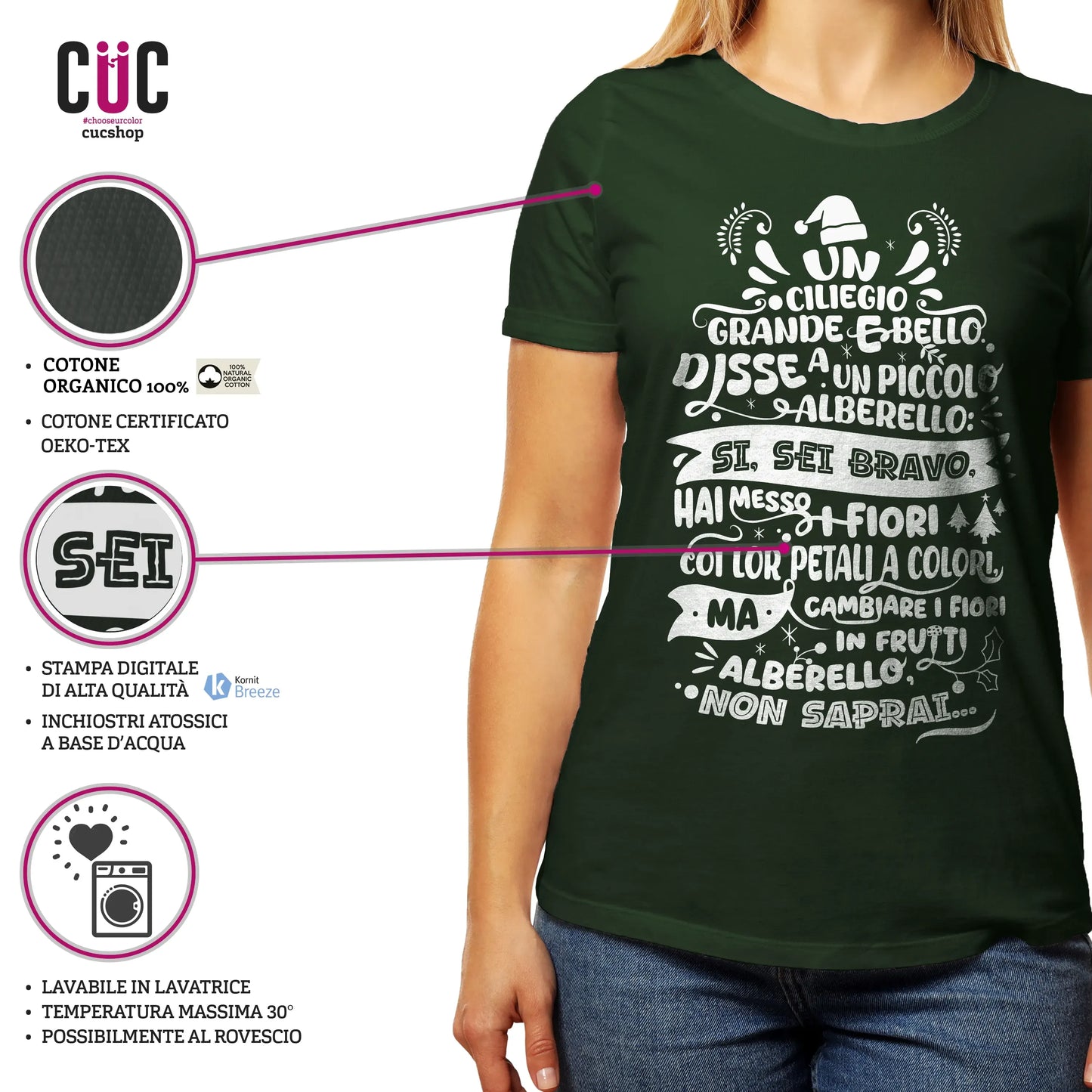 CUC T-SHIRT Poesia Natalizia Mariangela - FILM Fantozzi - Cult -  #chooseurcolor