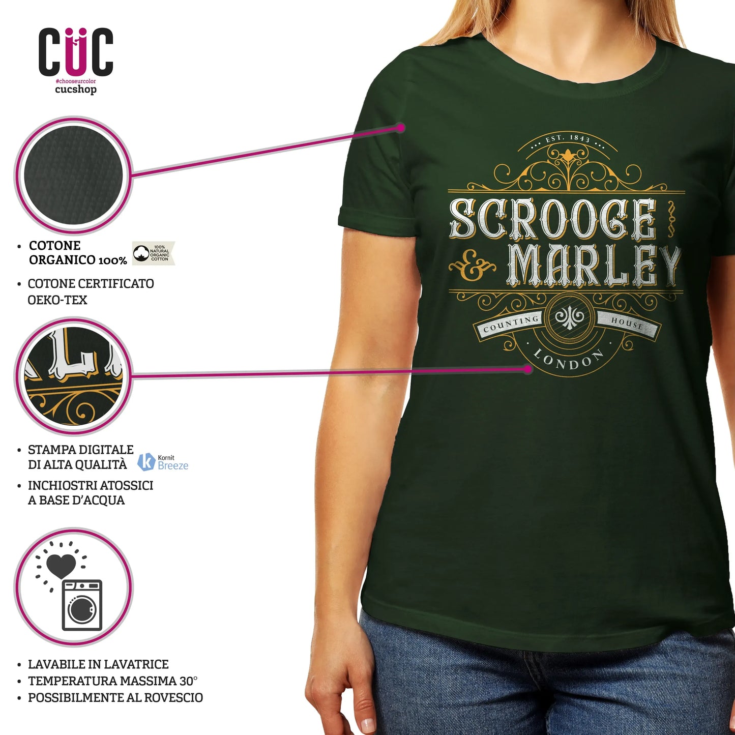 CUC T-SHIRT Scrooge & Marley Counting House - NATALE - PERSONAGGI FAMOSI - Charles Dickens - Canto di Natale - #chooseurcolor