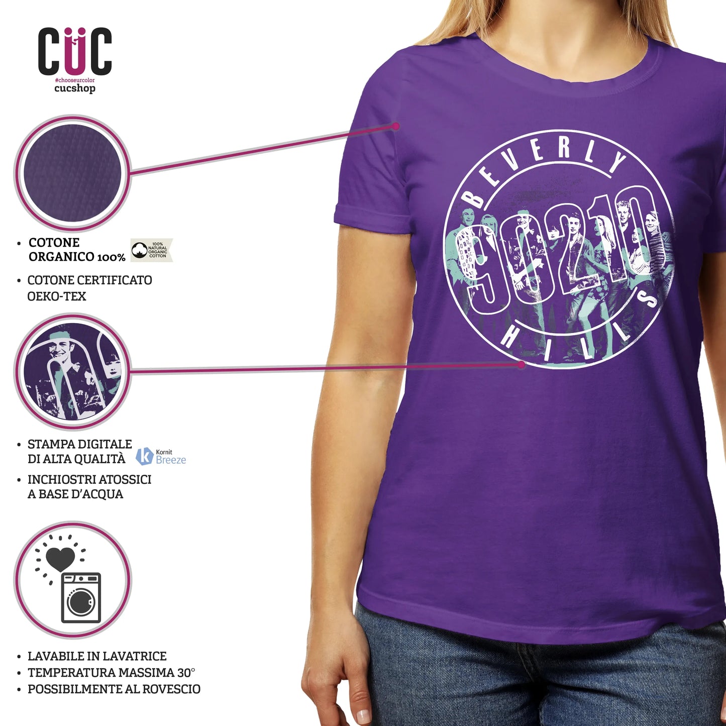 CUC T-SHIRT Beverly Hills 90210 Retro Pop 90 - SERIE TV #chooseurcolor