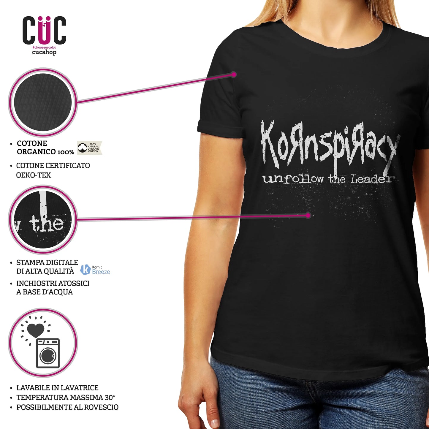 CUC T-SHIRT Kornspiracy - - Unfollow the Leader - Divertente - #chooseurcolor