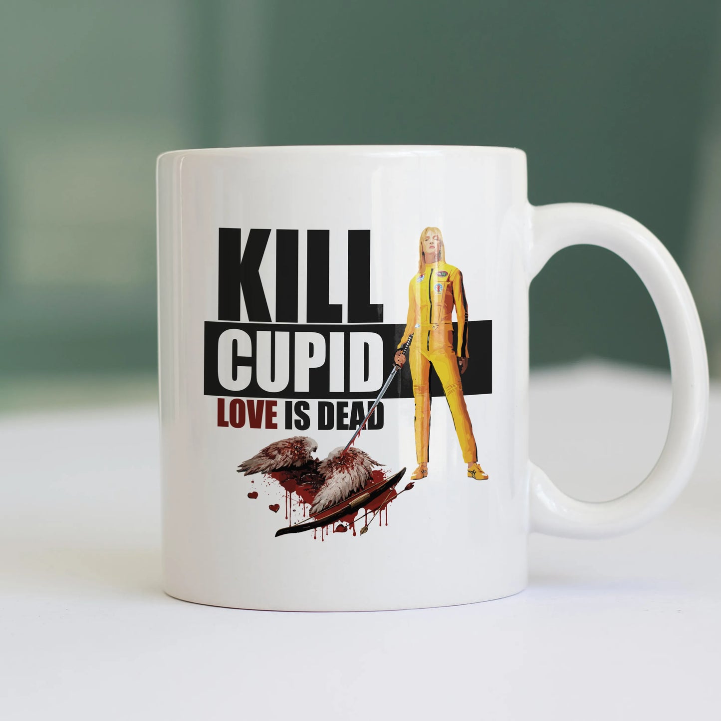 CUC TAZZA IN CERAMICA Kill Cupid - FILM - SAN VALENTINO - Love is Dead - Parodia - Kill Bill - Tarantino - #chooseurcolor