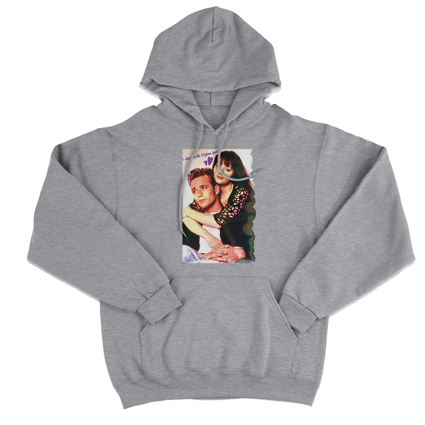 FELPA CAPPUCCIO I SLEPT WHIT DYLAN FIRST beverly hills 90210 anni 90 serie tv Grigio #chooseurcolor