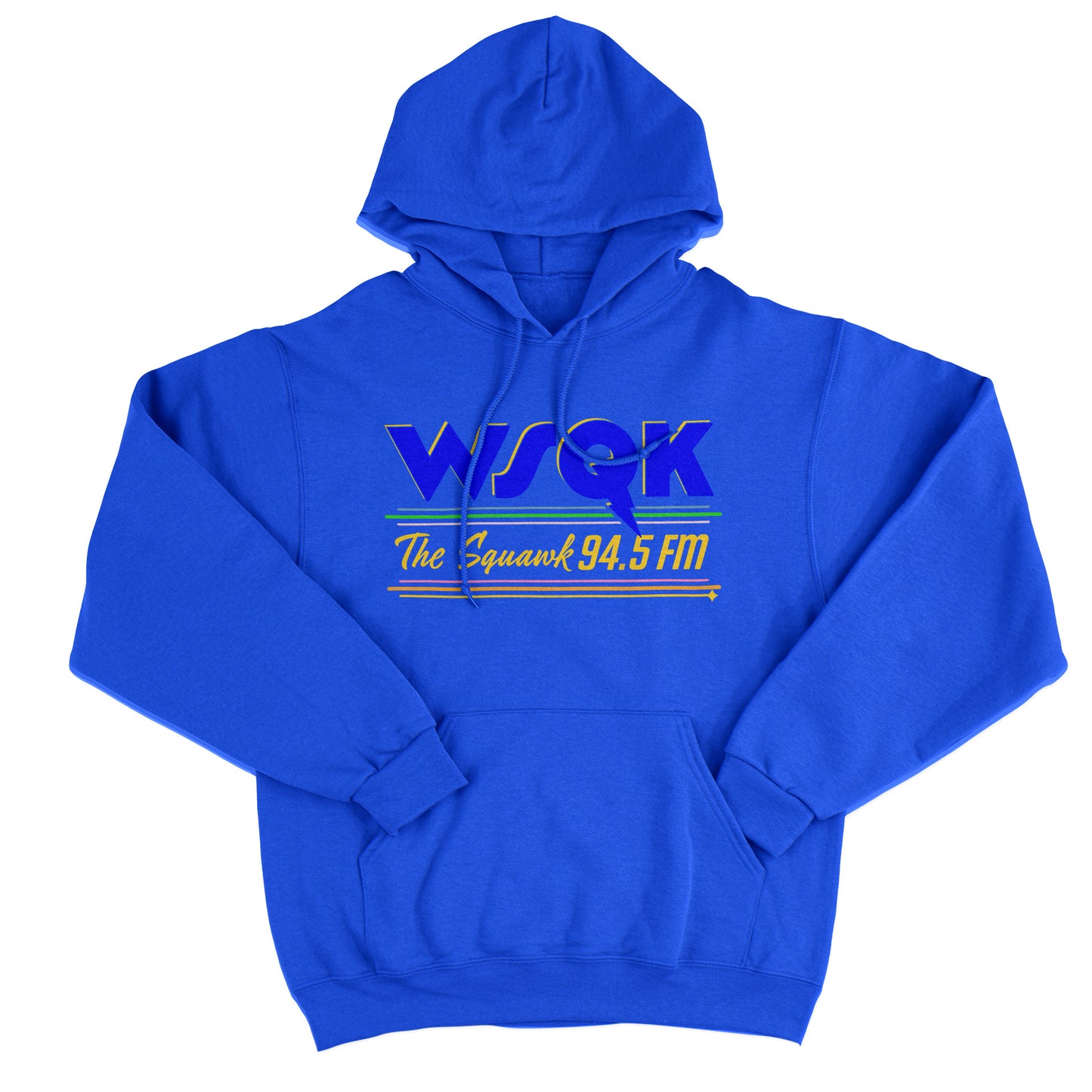 FELPA CAPPUCCIO Radio Stranger WSQK anni 80 cult Rocking Robin Blu Royal #chooseurcolor