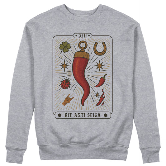 FELPA GIROCOLLO KIT ANTI SFIGA fortuna sfortuna Tarocchi Grigio #chooseurcolor