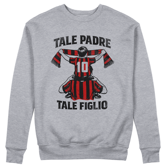 FELPA GIROCOLLO Festa del Papà padre Tifoso come il figlio ROSSO NERO Grigio #chooseurcolor