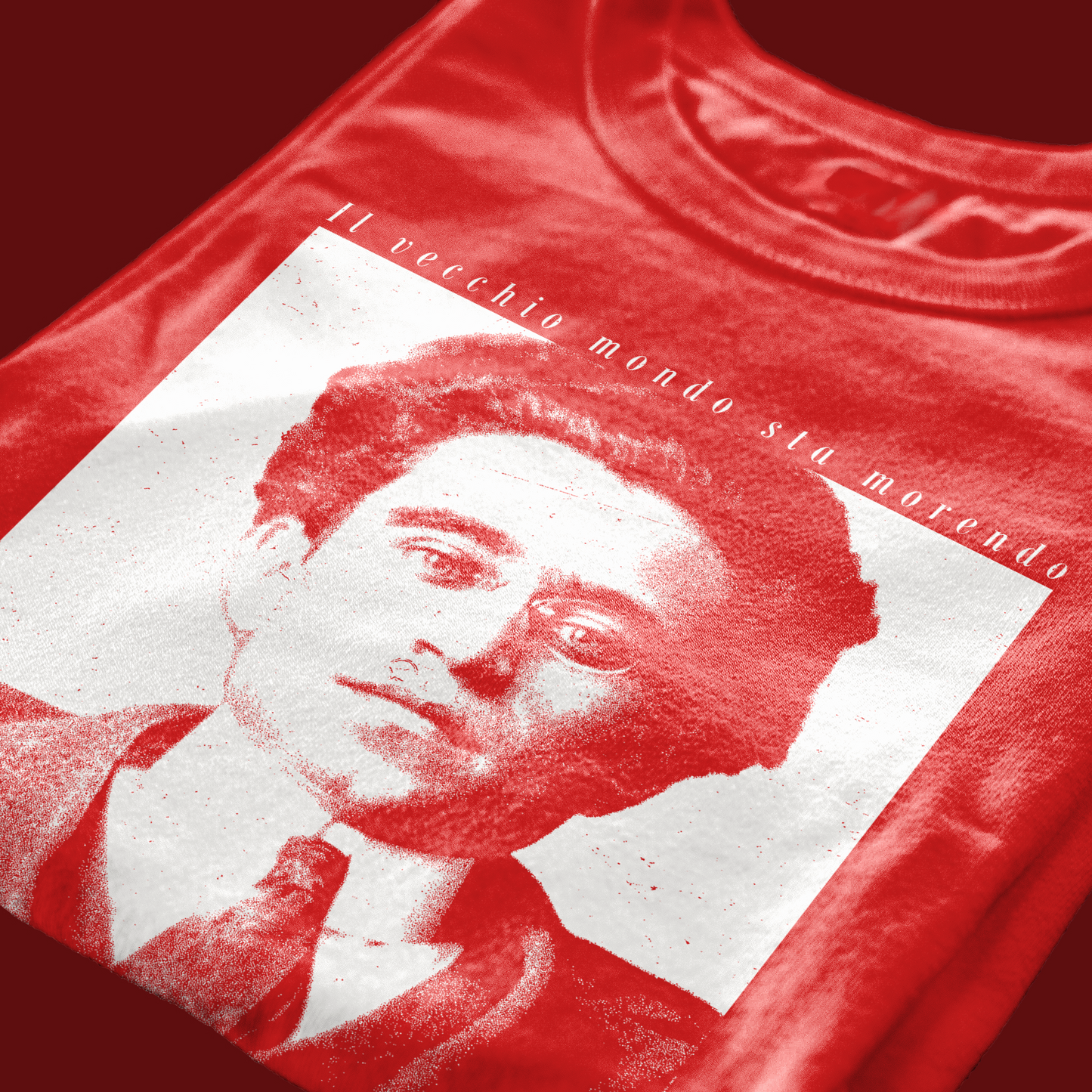 T-SHIRT GRAMSCI il vecchio mondo sta morendo quello nuovo tarda a comparire Rossa #chooseurcolor