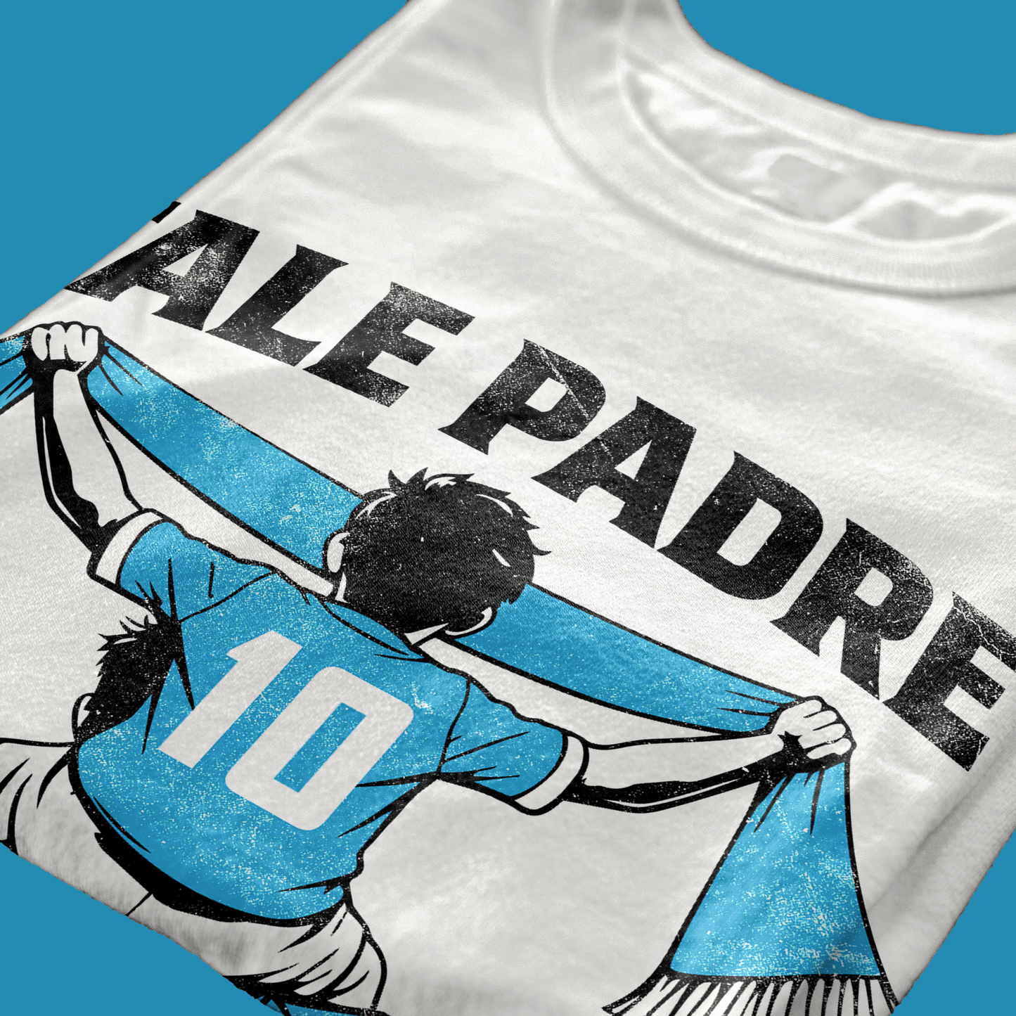 T-SHIRT Festa del Papà padre Tifoso come il figlio CELESTE napoli Bianca #chooseurcolor