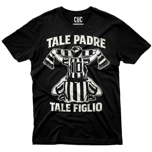 T-SHIRT Festa del Papà padre Tifoso come il figlio BIANCO NERO Nera #chooseurcolor