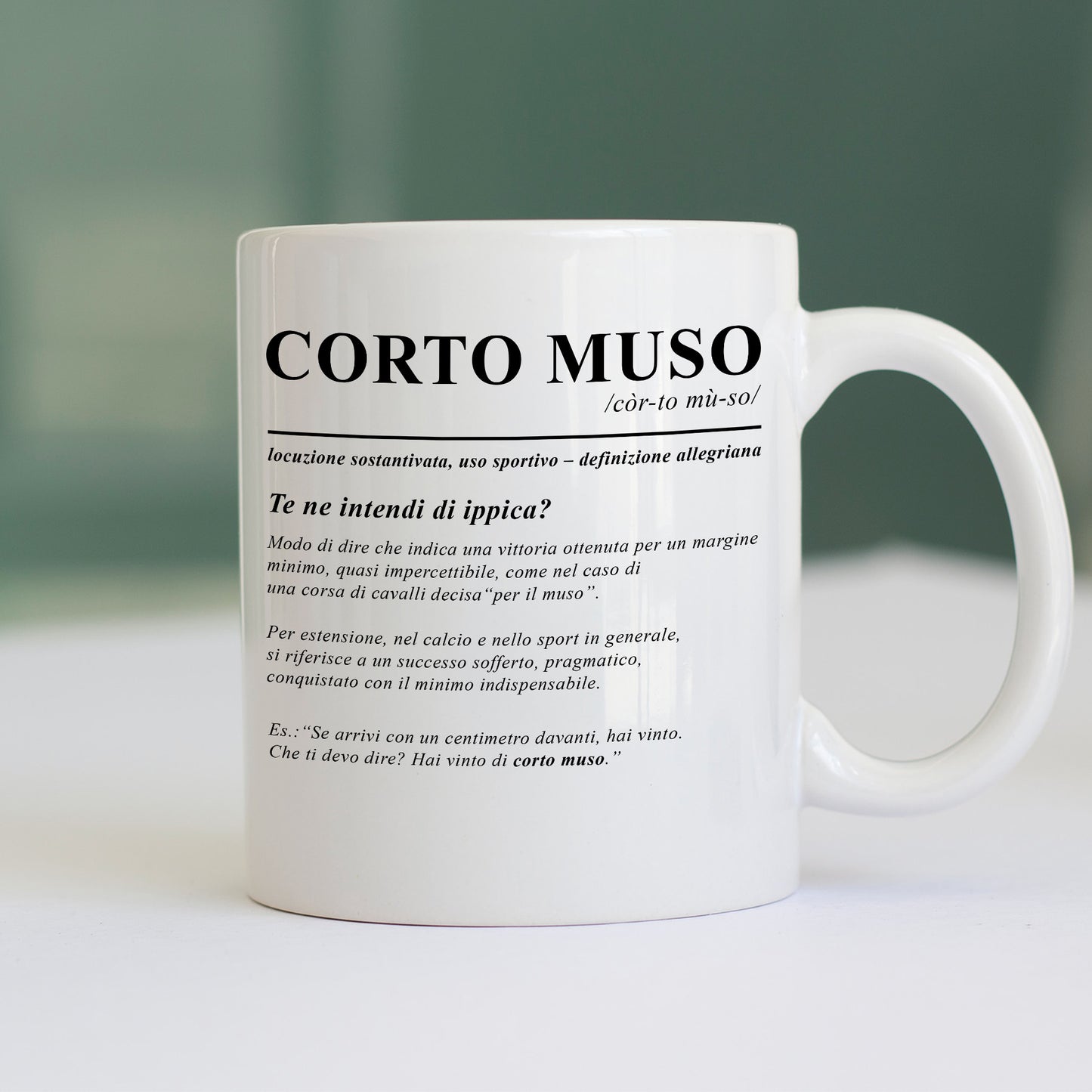 Tazza CORTO MUSO te ne intendi di Ippica Max Risultatisti Allegri Bianca #chooseurcolor