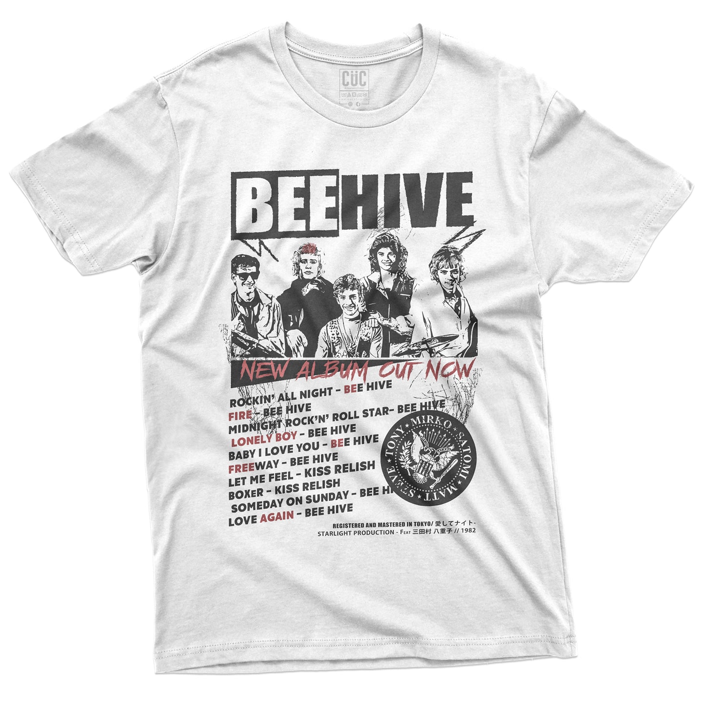 CUC T-Shirt BEEHIVE - Kiss me Licia - Rock Band  #chooseurcolor