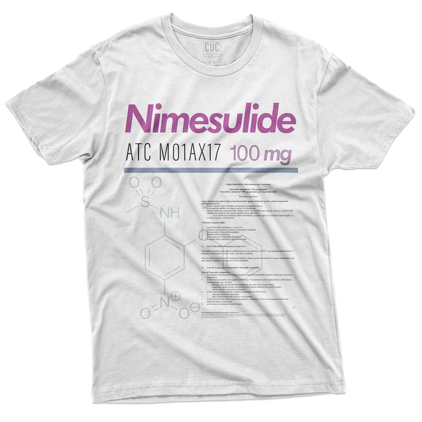CUC T-Shirt NIMESULIDE - Farmaci generici - Divertente #chooseurcolor