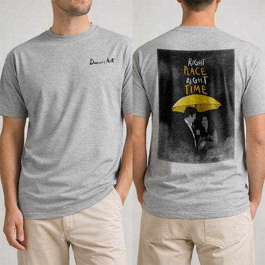 T-SHIRT RIGHT PLACE Grigia Fronte e retro #chooseurcolor