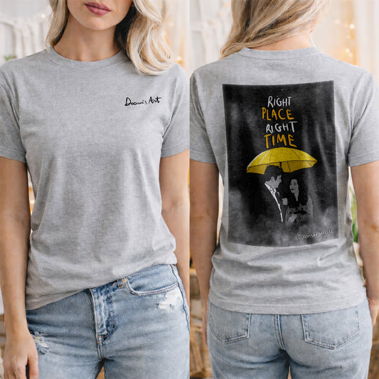 T-SHIRT RIGHT PLACE Grigia Fronte e retro #chooseurcolor