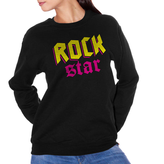 Black Felpa Girocollo Rock Star Musica Rock and Roll - Music Choose ur Color CucShop