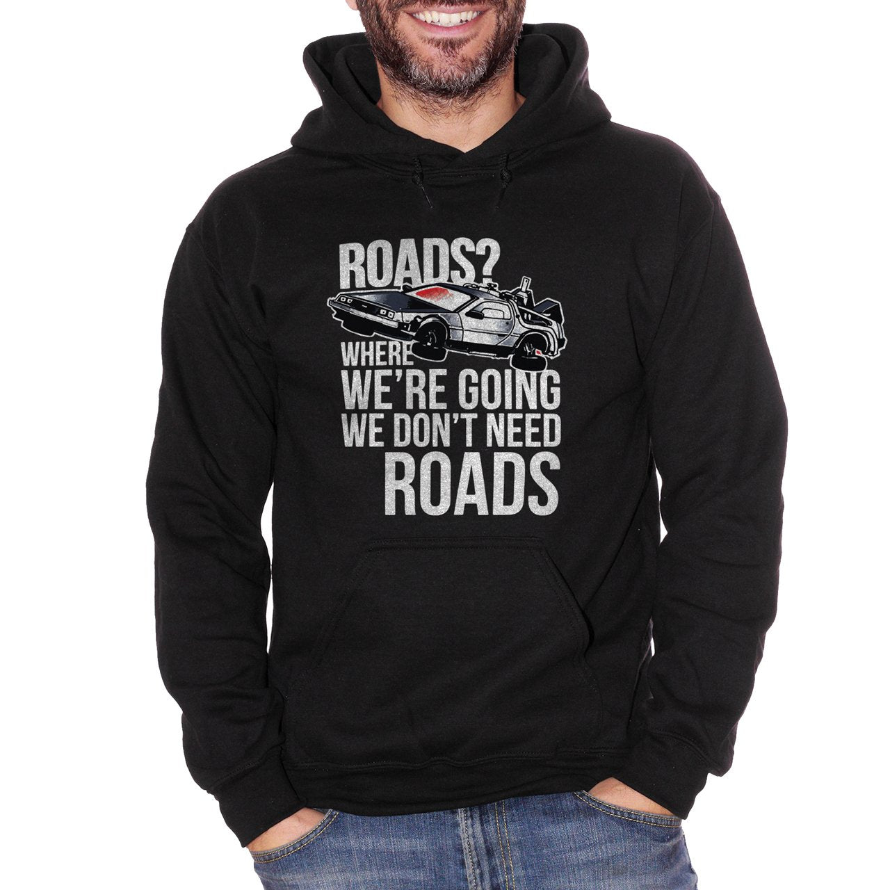Black Felpa Delorean Strade Ritorno Al Futuro - FILM Choose ur color CucShop