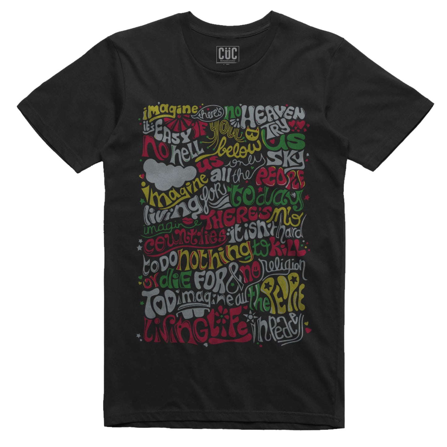 T-Shirt Cuc Imagine Testo - John Lennon Music - Beatles #chooseurcolor - CUC chooseurcolor