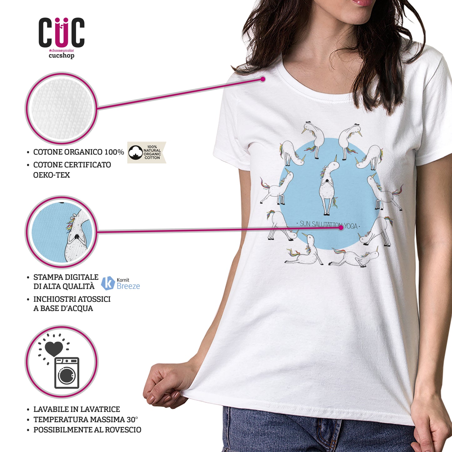 T-Shirt Saluto al sole Unicorni - maglietta divertente Yoga - Sport - #chooseurcolor - CUC chooseurcolor
