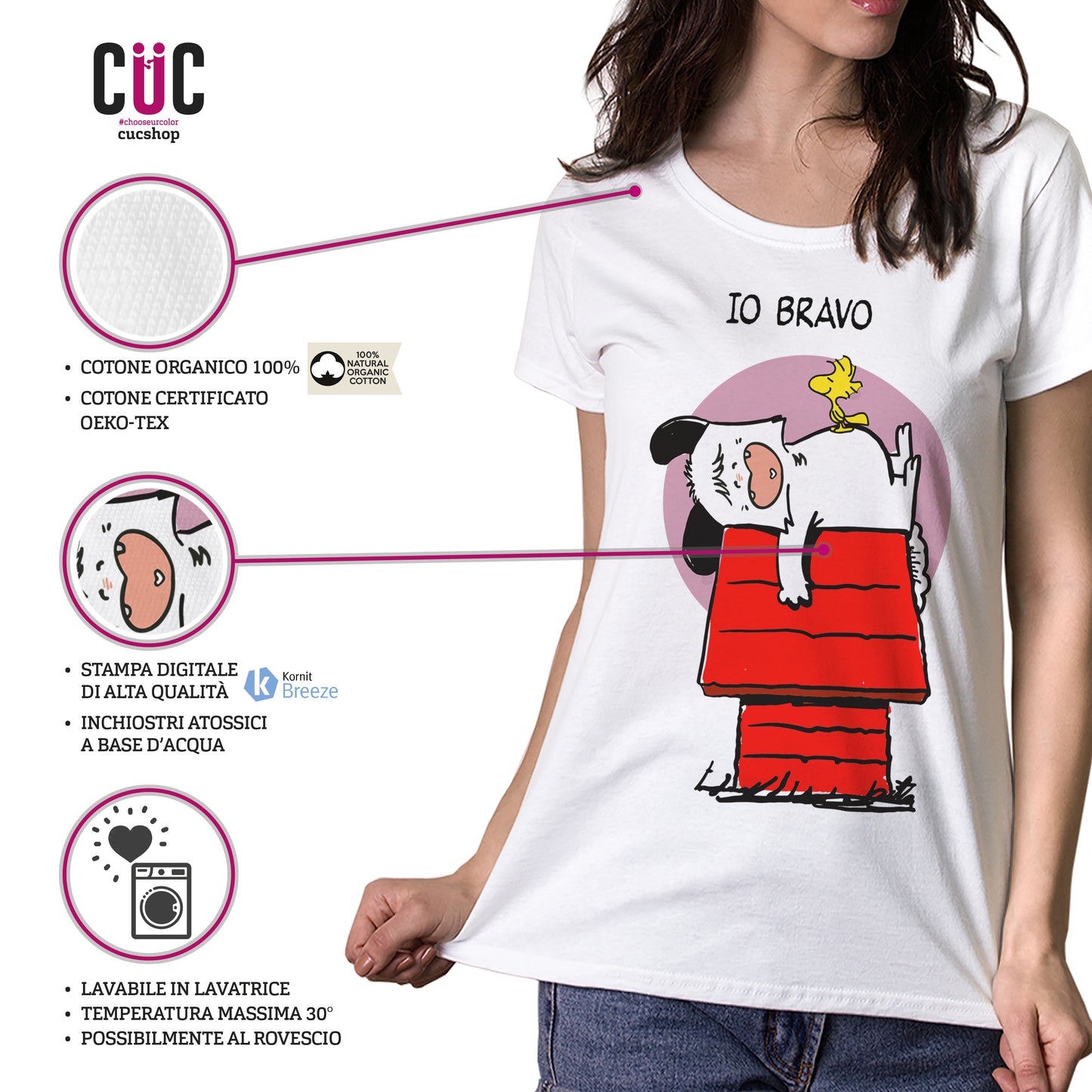 Firebrick T-Shirt Spank like Snoopy - Rivisitazione simpatica del cartone animato anni 80 -  Chooseurcolor CucShop