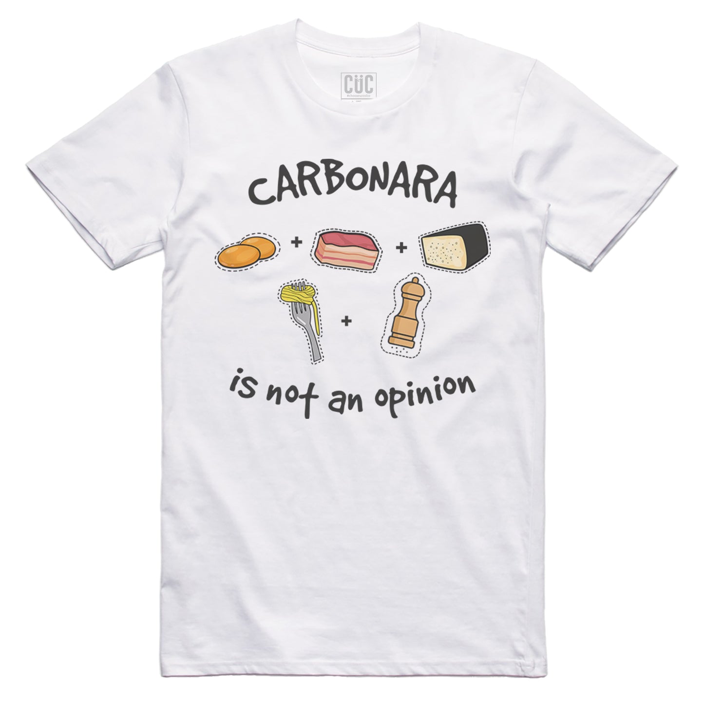 T-Shirt Carbonara - Ingrediente per fare una perfetta pasta - MUSIC Choose ur color - CUC chooseurcolor