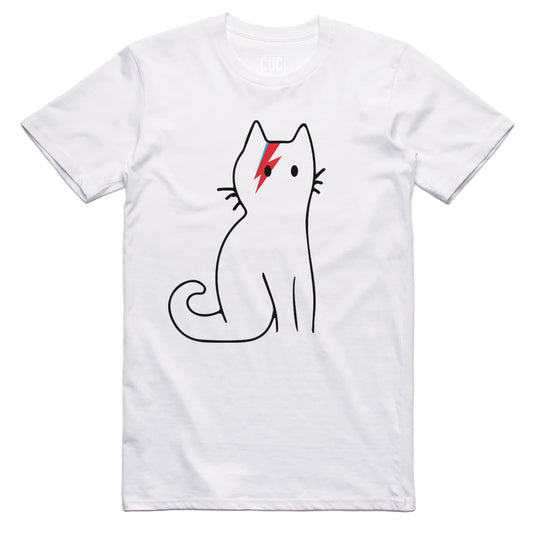 CUC T-Shirt Cat David - Ziggy Starcat - Gatto - Maglia divertente - Nera #chooseurcolor - CUC chooseurcolor