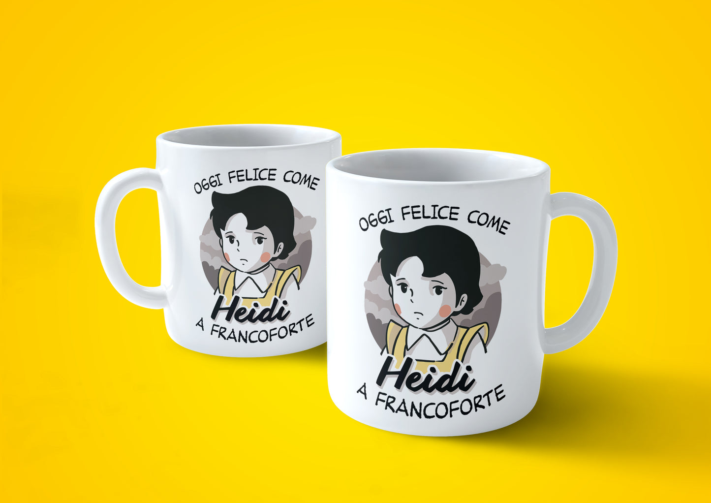 Lavender Tazza Divertente - Felice come Heidi a Francoforte - Mug sul Cartoon anni 80 - Eventi Choose ur Color Cuc shop