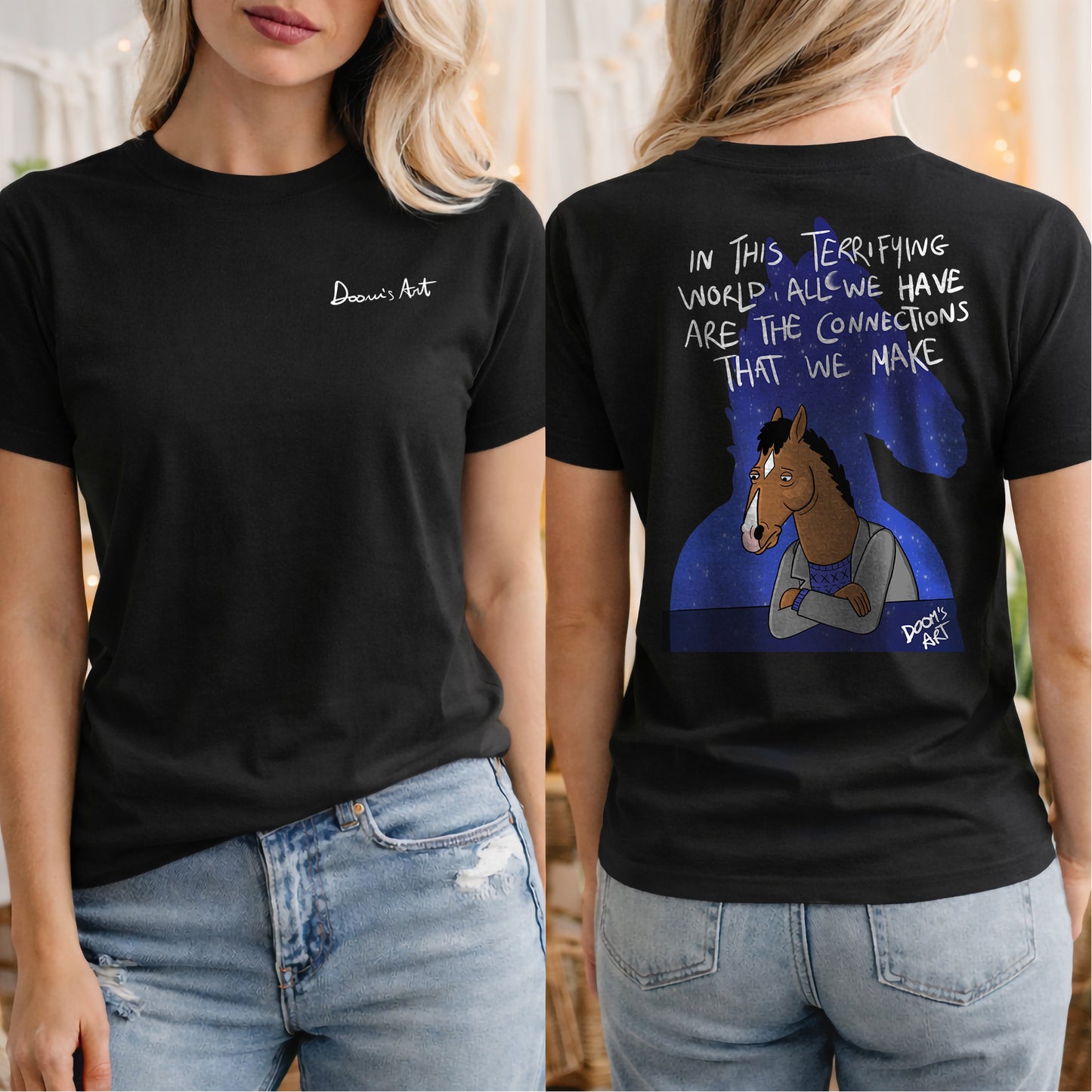 T-SHIRT BO NERE stampa fronte e retro #chooseurcolor