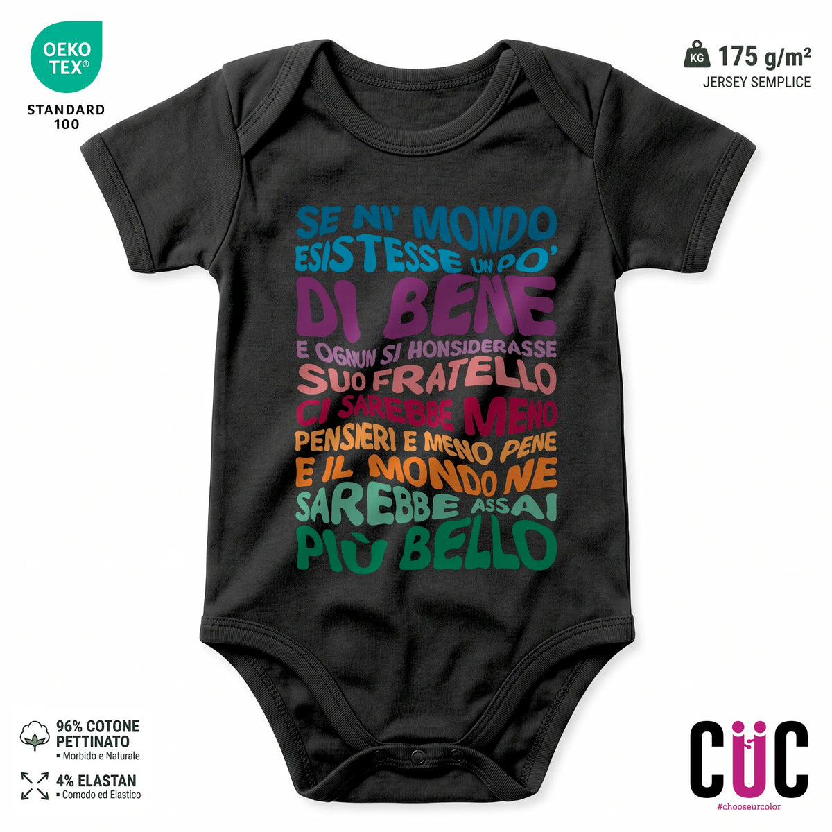 BODY BAMBINO CUC BODY BAMBINI POESIA PATCHANI PERSONAGGI FAMOSI MEME MOSTRO DI FIRENZE Nera M [IMGKEY:BLA:M:1]