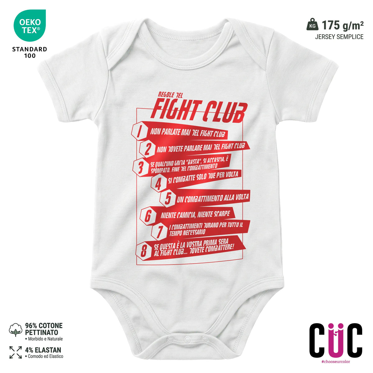 BODY BAMBINO CUC BODY BAMBINI REGOLE DEL FIGHT CLUB FILM CULT Bianca M [IMGKEY:WHI:M:1]