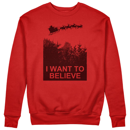 CUC Felpa Girocollo  I WANT TO BELIEVE NATALE - XMAS-  Unisex #chooseurcolor