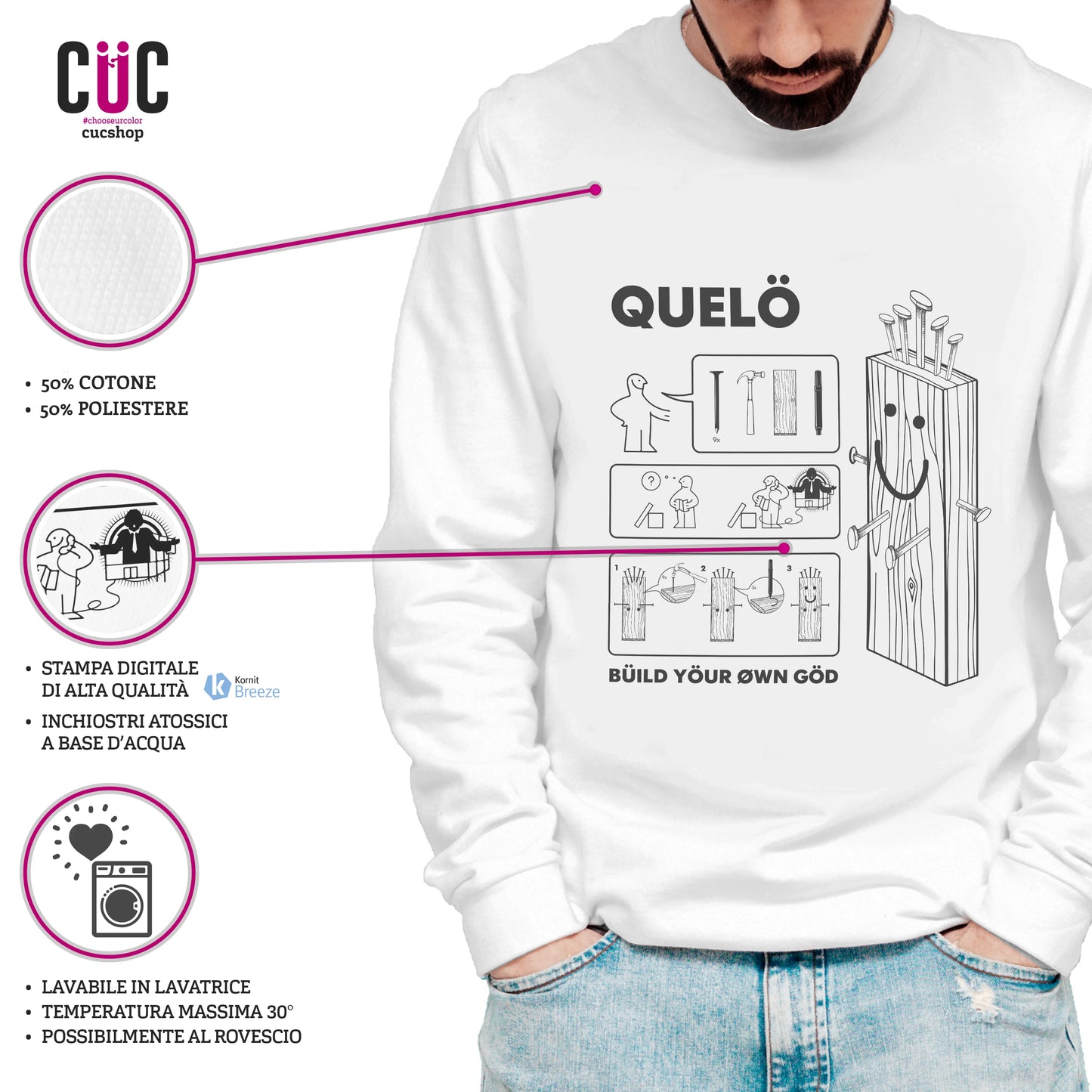 CUC GIROCOLLO QUELO - BUILD YOUR GOD -  Unisex - PERSONAGGI FAMOSI #chooseurcolor