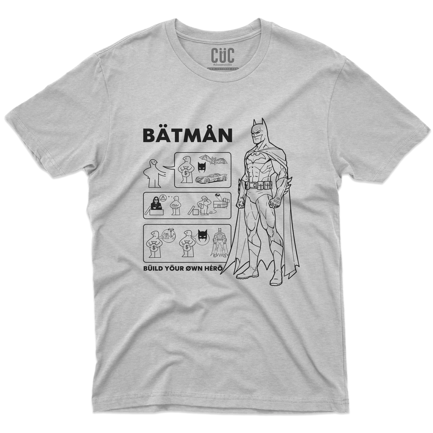 CUC T-SHIRT BATMAN BUILD YOUR HERO - FILM - Cult - Divertente -  #chooseurcolor